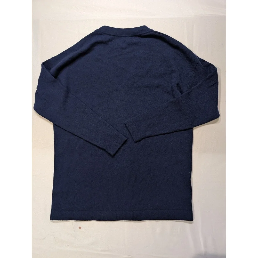 G. Label Goop Women XS Navy Blue 100% Cashmere V-Neck Cardigan Sweater Italy - Picture 9 of 12